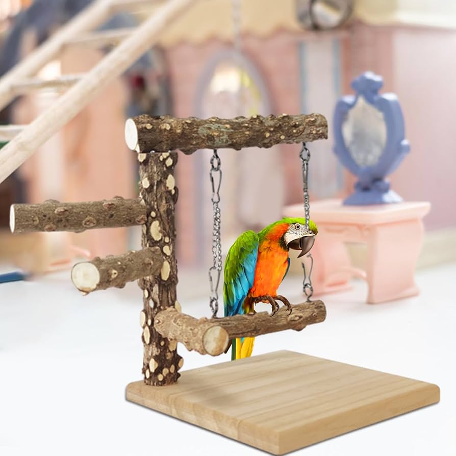 木製鳥用スタンド 多層構造 木製鳥用スタンド 多層構造