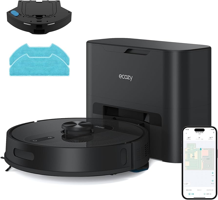 Amazon | 【21,000Pa+5,000Pa強力吸引】ロボット掃除機 水拭き 両用