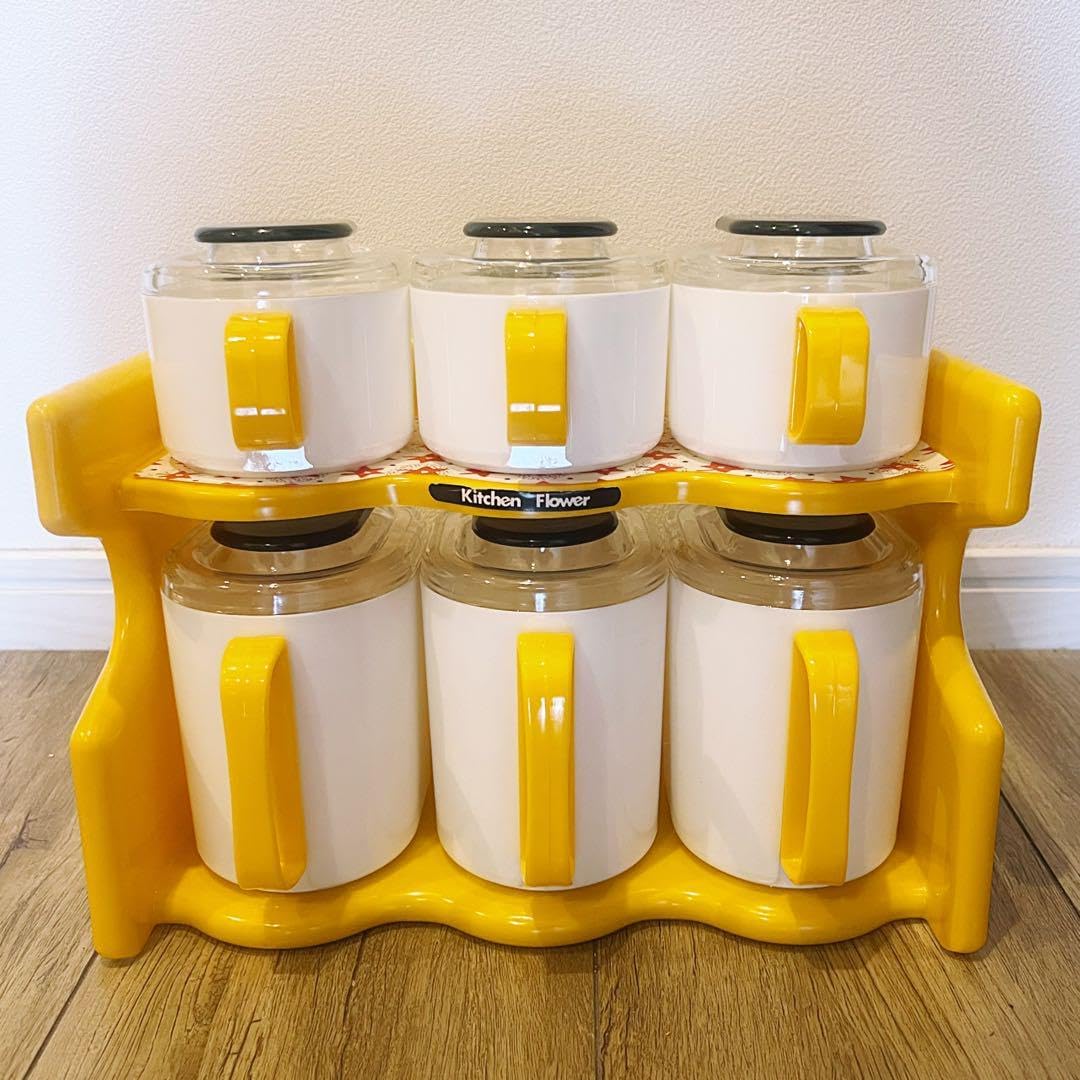 Kitchen Flower 調味料ラックケース レトロポップ 昭和レトロポップ