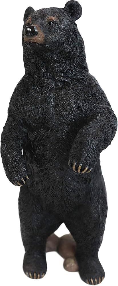 Amazon.co.jp: Ebros リアルな素朴な森の立った黒い熊の像 高さ12.25