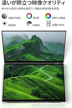 Amazon.co.jp: EHOMEWEI デュアルモニター 15.6インチ QLED 1920x1200