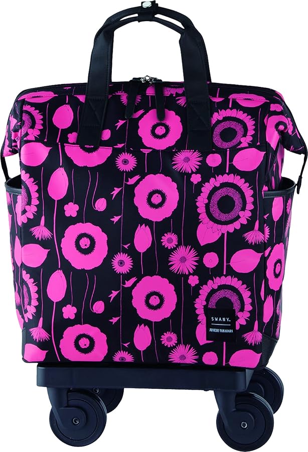 スワニー 中原淳一コラボ キャリー ブラック×ピンク <4輪ストッパー付