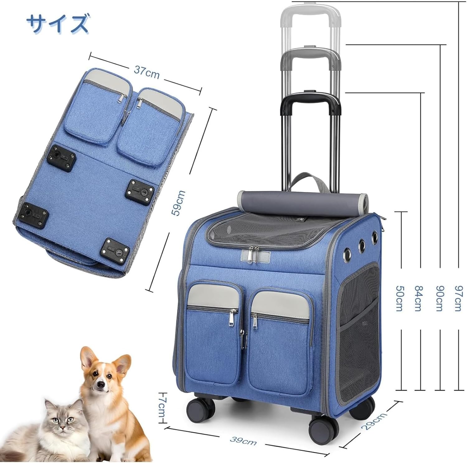 ☆引っ掻き傷に強い ペットキャリー バッグ 4way 犬用 4way キャリー