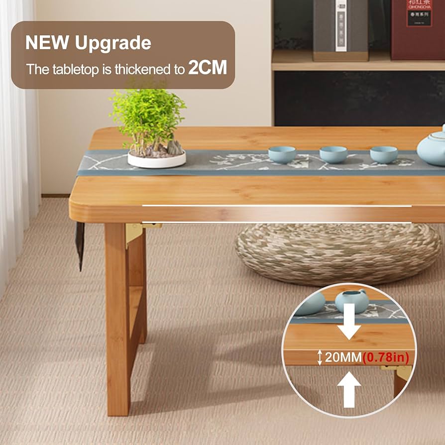Amazon.com: robwibw Japanese Floor Sitting Table, Folding Wood Tea