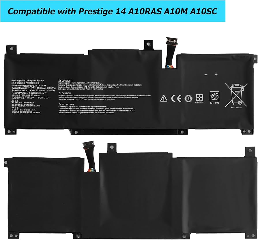 Amazon.com: Vvsialeek [New] BTY-M493 39.3Wh Laptop Replacement