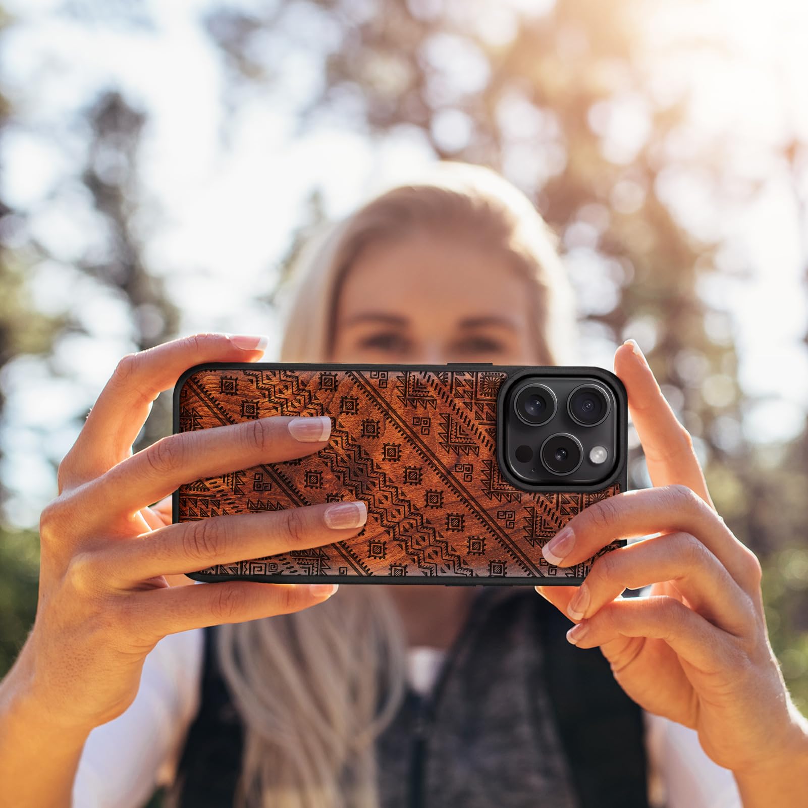 Amazon.com: Carveit Magnetic Wooden Case for iPhone 16 Pro Max