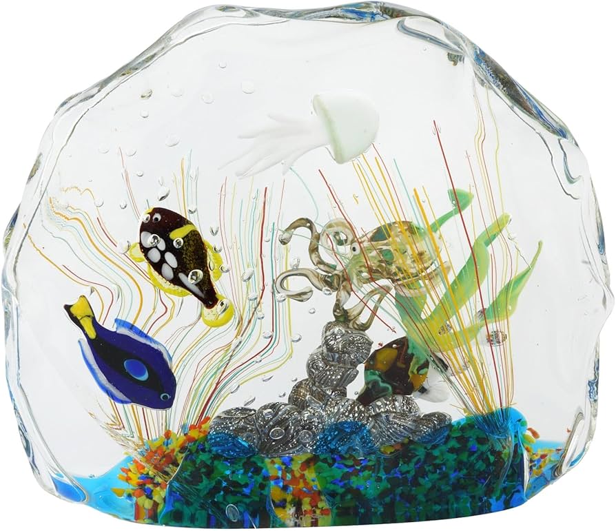 ベネチアングラス ベネチア 置物 魚 卵形 作家物 一点物 アクアリウム
