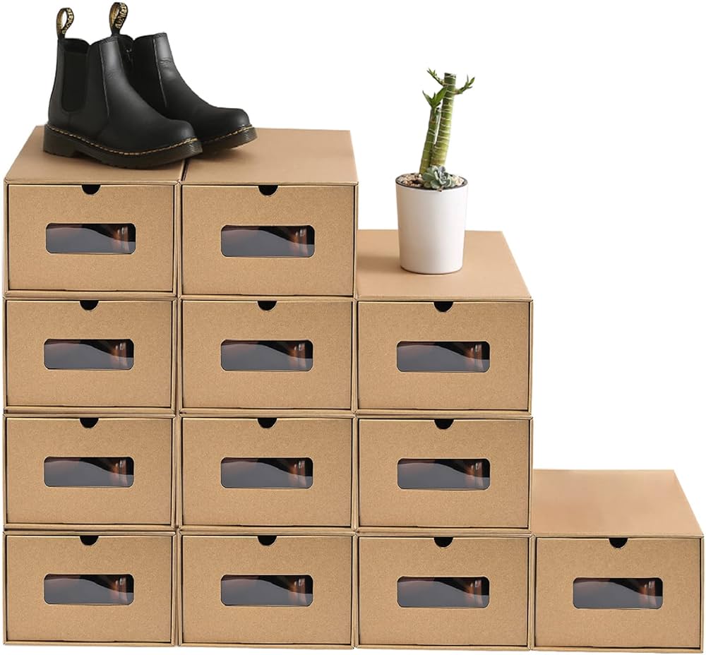 Amazon｜12個セット シューズボックス 靴箱 靴 収納 ボックス 下駄箱