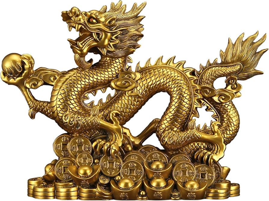 龍の置物 改運グッズ 風水 龍神 金運UP 水晶を抱いた龍 風水改運