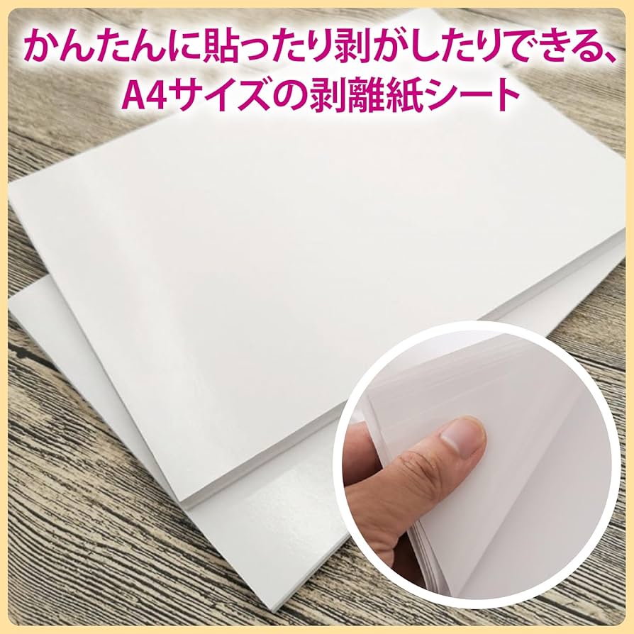 Amazon | ZERONOWA 剥離紙シート フレークシール ラベルシール 粘着