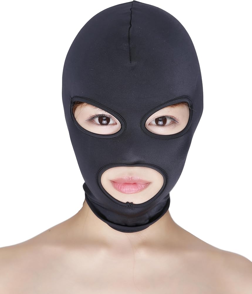 マイクロホール全頭ラバーマスク ブラックマイクロドットホール ラバー