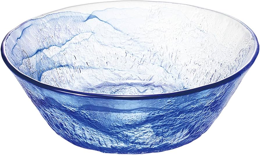 Amazon.co.jp: 東洋佐々木ガラス 大鉢 ブルー 約φ24.3×8.2cm 流蒼 日本