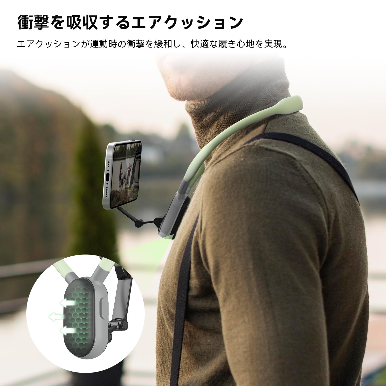 Amazon.co.jp: TELESIN 首掛けスマホスタンド 携帯電話ネックレス