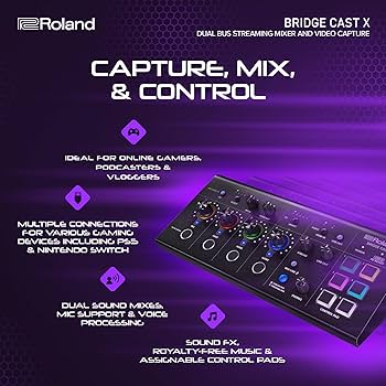 Amazon.com: Roland BRIDGE CAST X Dual Bus Gaming Mixer & Video