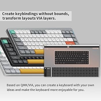 nuphy Teclado mecânico portátil 75% Air75 V2, teclado sem fio