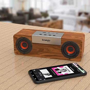 Amazon.co.jp: Bluetooth スピーカー, Smalody 10W木製ワイヤレス