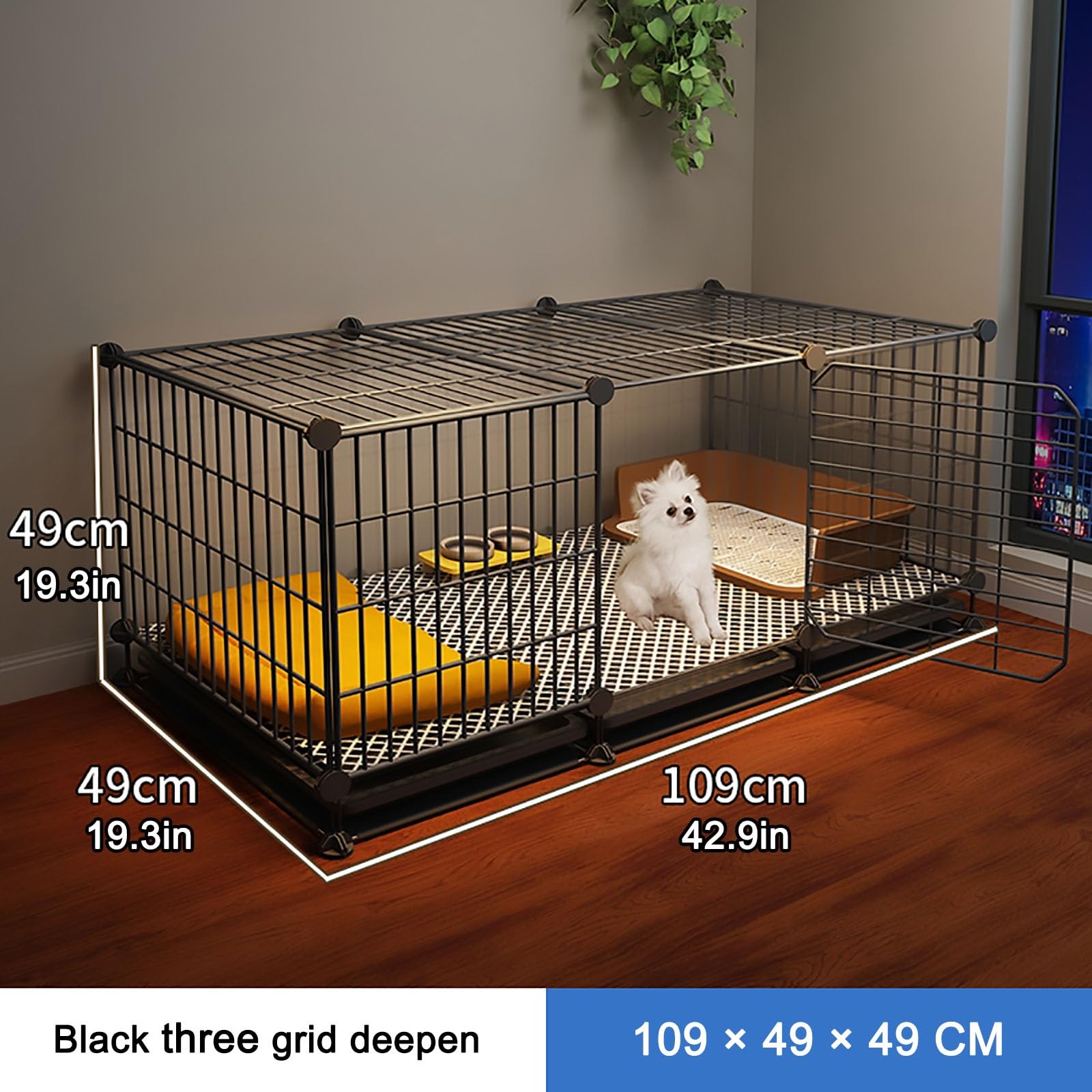 犬用金属ケージ ストア 2つ連結可能 ブラウン 犬用金属製 犬ケージ