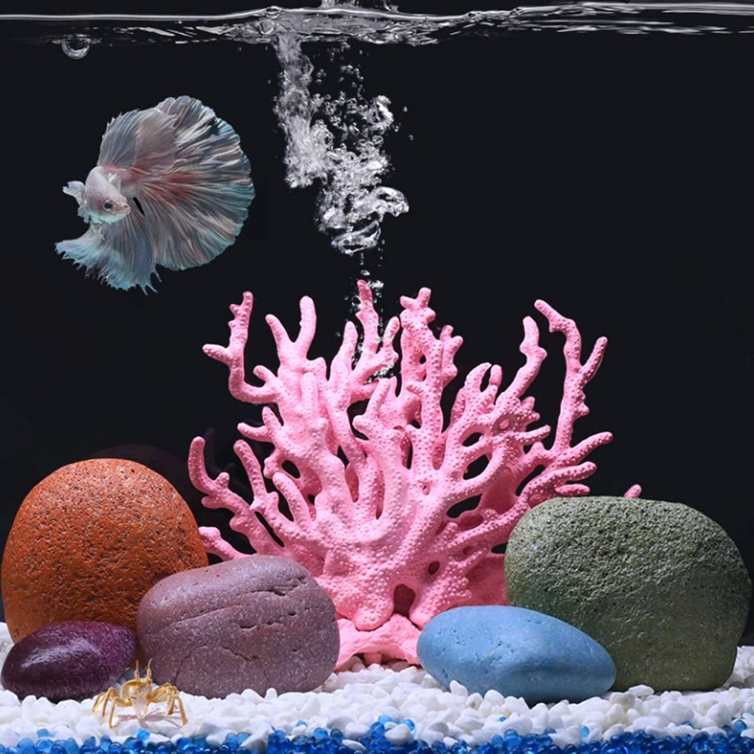 特大 飾り 珊瑚 3段 テーブル サンゴ礁 置物 白 海水魚 水槽