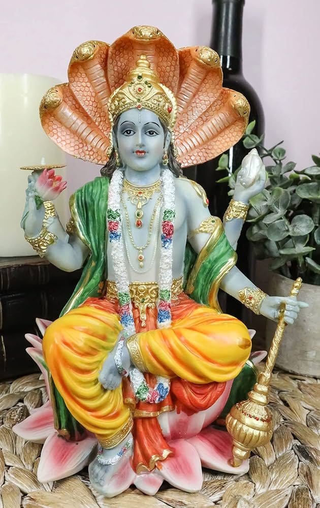 Amazon.co.jp: Ebros ヒンズー教の神 ヴィシュヌ・ヴァスデヴァ コブラ