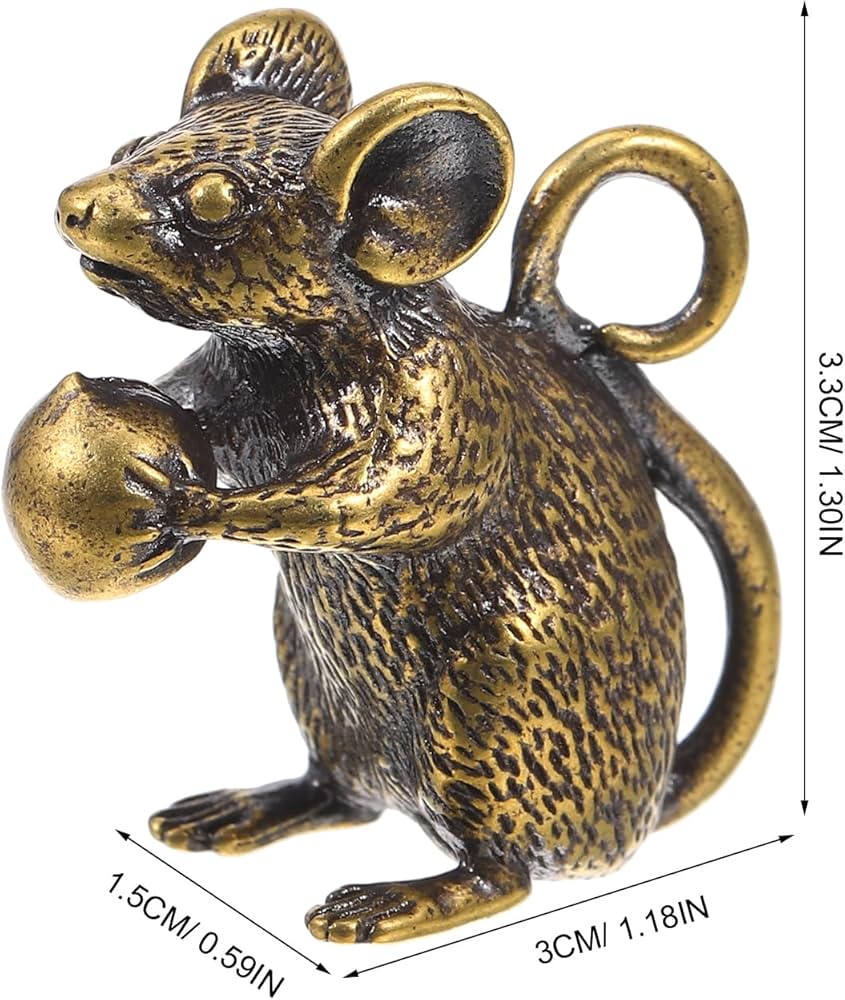 Amazon.co.jp: TOYANDONA 真鍮ネズミの置物 ミニ ラッキーラット像