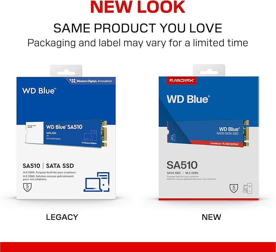 Western Digital 500GB WD Blue SA510 SATA Internal Solid State