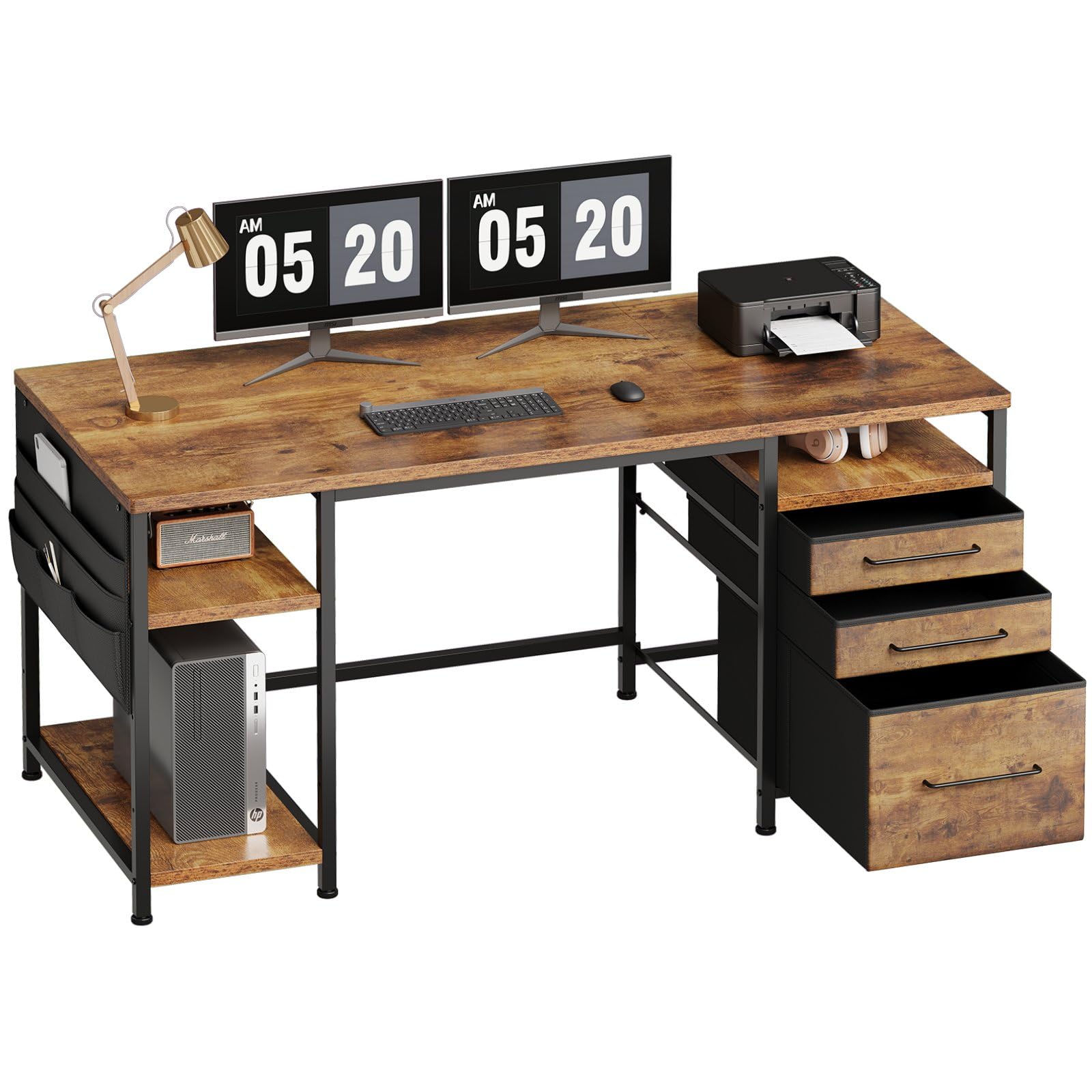 Amazon | Maihail 机 pcデスク パソコンデスク つくえ ラック付き