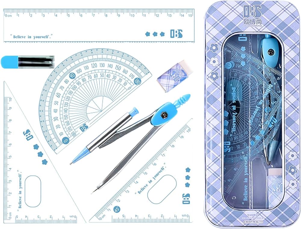 Amazon.co.jp: nalaina コンパスセット 三角定規 三角定規セット 7点