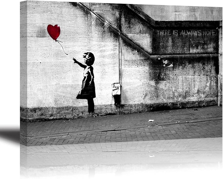 Amazon.co.jp: PIY PAINTING バンクシー 女の子 赤い風船 ポスター