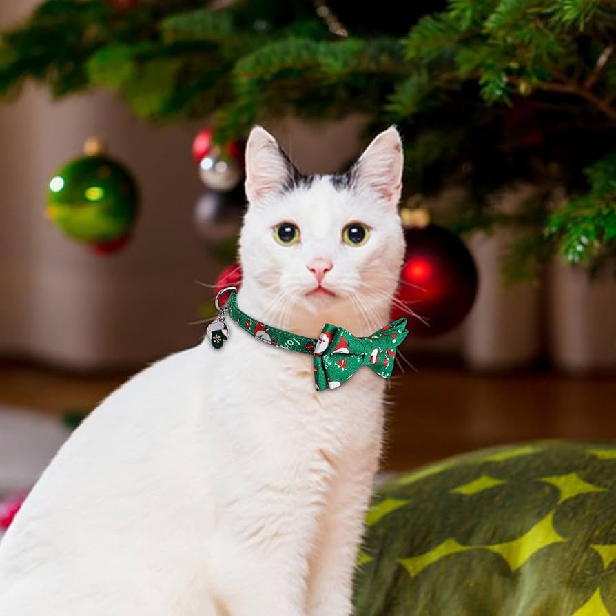 Amazon.co.jp: クリスマス猫のボウタイ首輪 - クリスマス猫の首輪