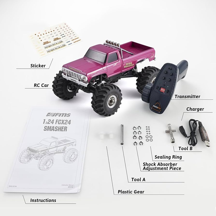 Amazon.co.jp: FMS 1/24スマッシャー V2 モンスタートラック V2 FCX24