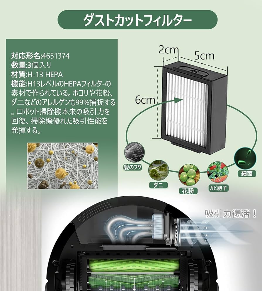 Amazon | ルンバ i5 i5+ j5 j5+ i3+ i3 i7+ i7 e5 i2+ 用 消耗品セット