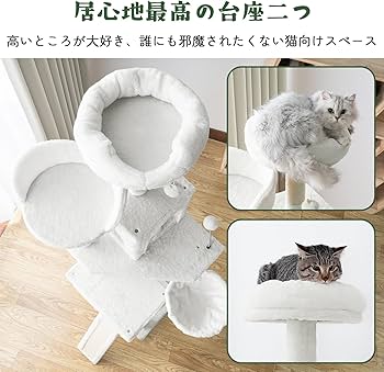 Amazon.co.jp: AIFY省スペース キャットタワー スリム 安定強化構造