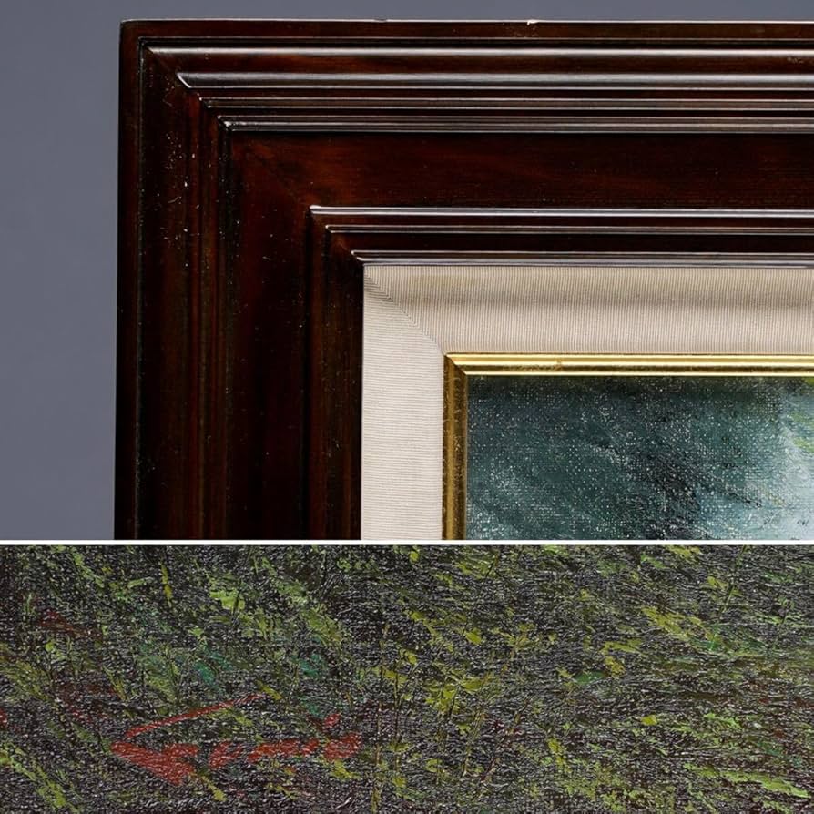 板垣文雄 油彩画 NO.1953 1988年制作 山形県古寺への経に