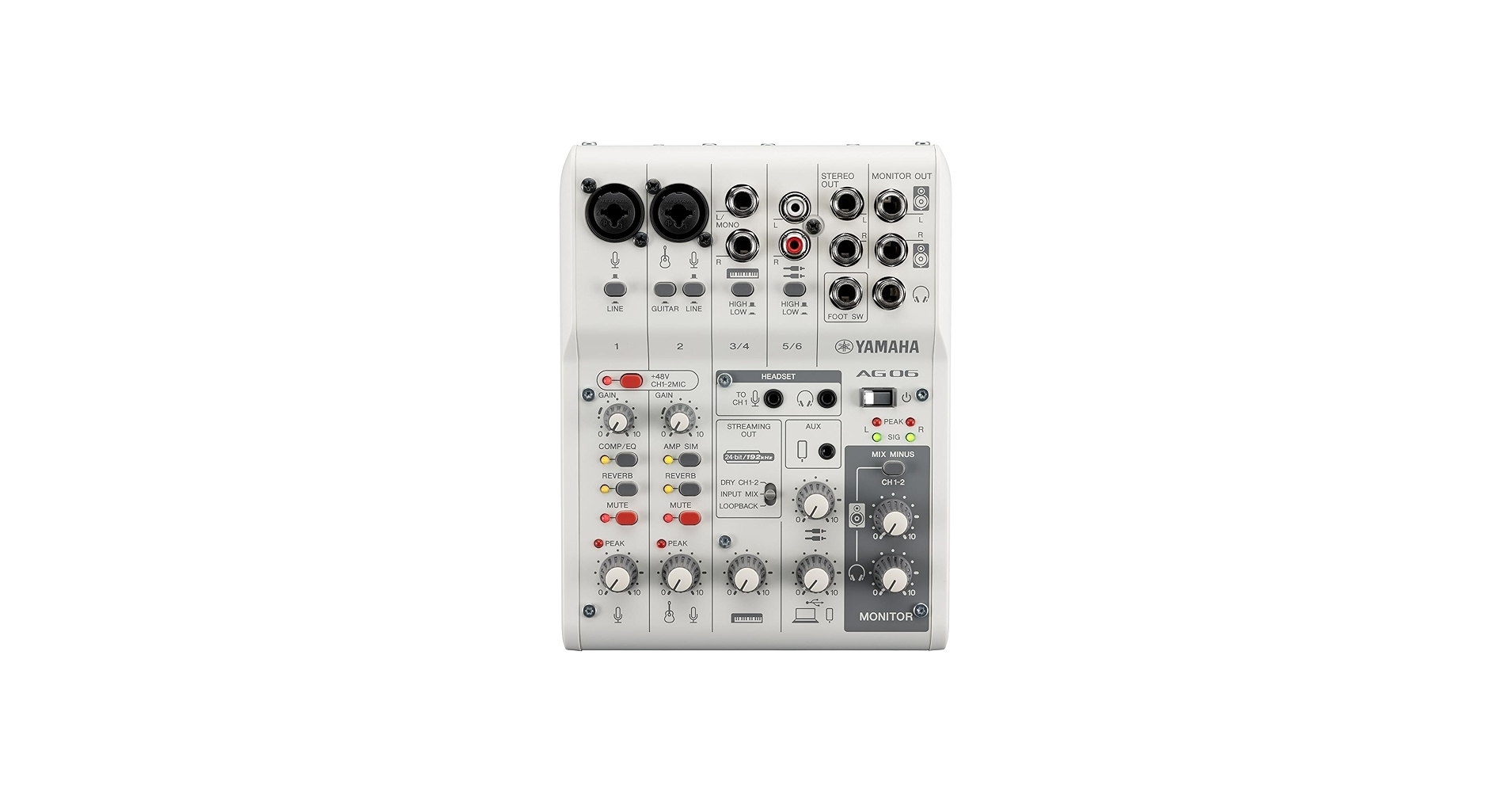 Amazon.com: Yamaha AG06MK2 White 6-Channel Live Streaming Loopback