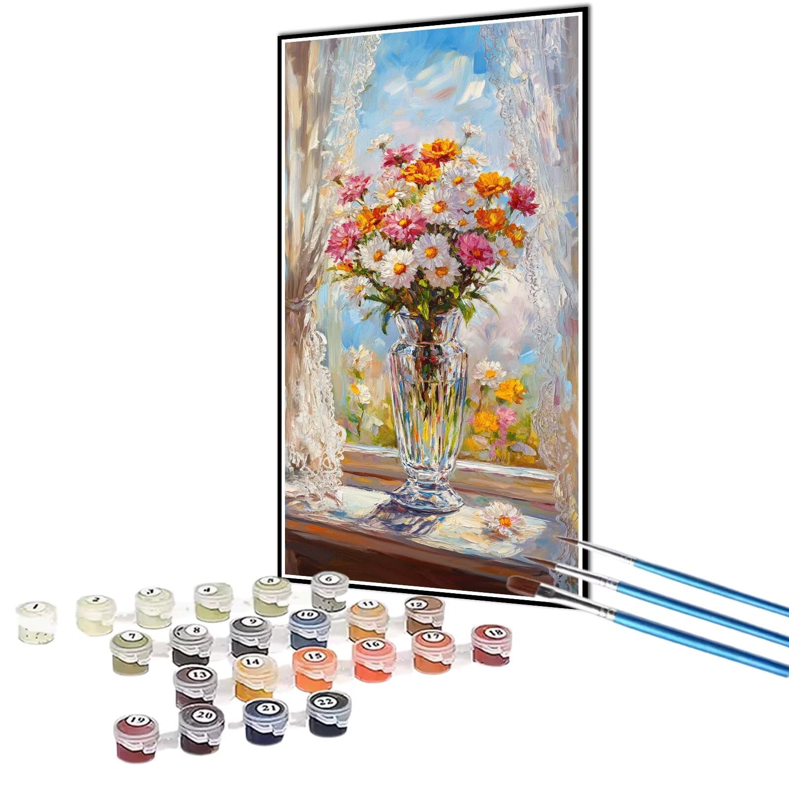 絵画】50号 無題 花の絵 (アクリル絵具 蝋 油性マーカー) 極彩色 絵画