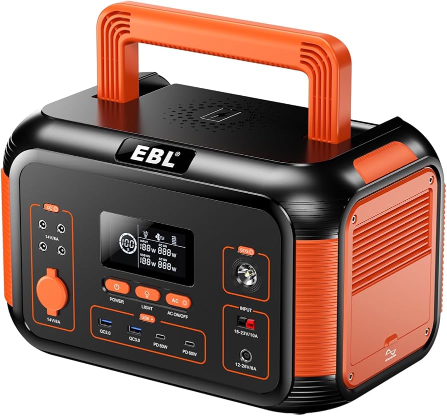 EBLポータブル電源 500W 30Ah/444wh AC(瞬間最大1000W)