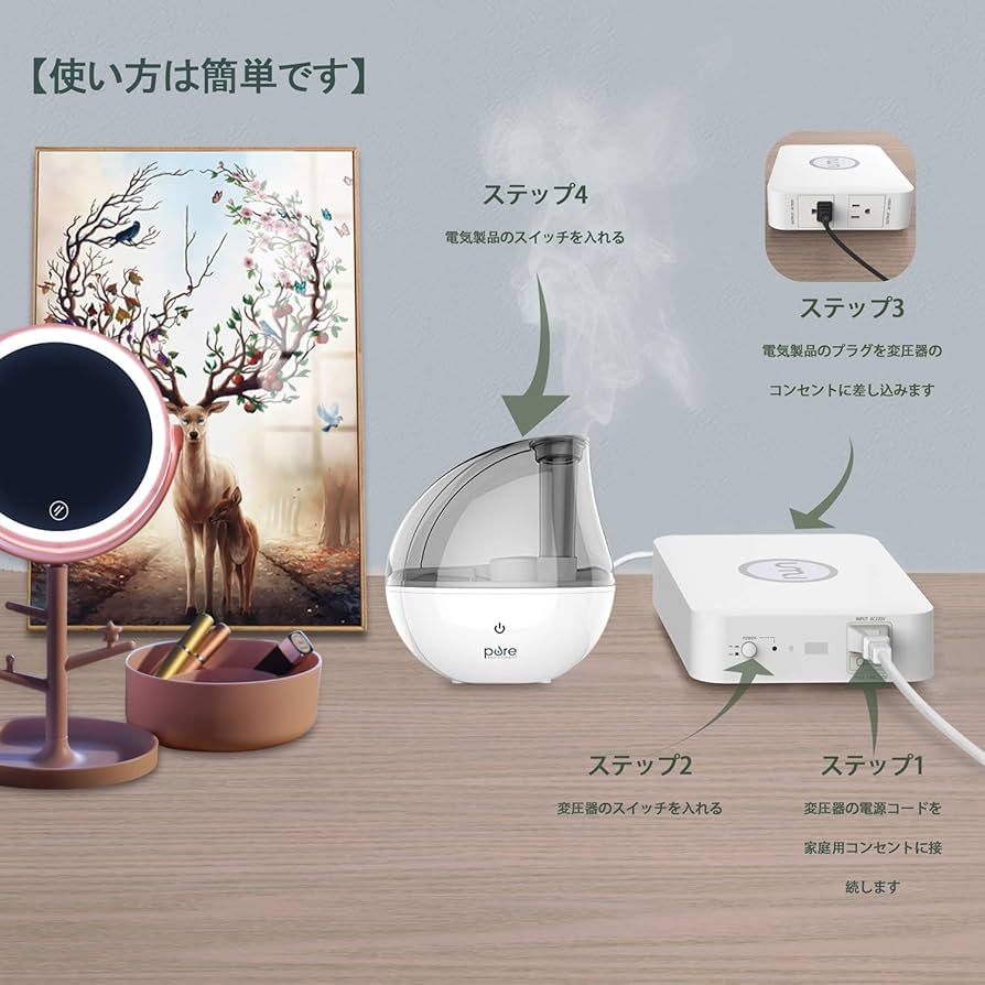 Amazon.co.jp: UMIVC 海外旅行用変圧器 550W 降圧専用 ダウントランス
