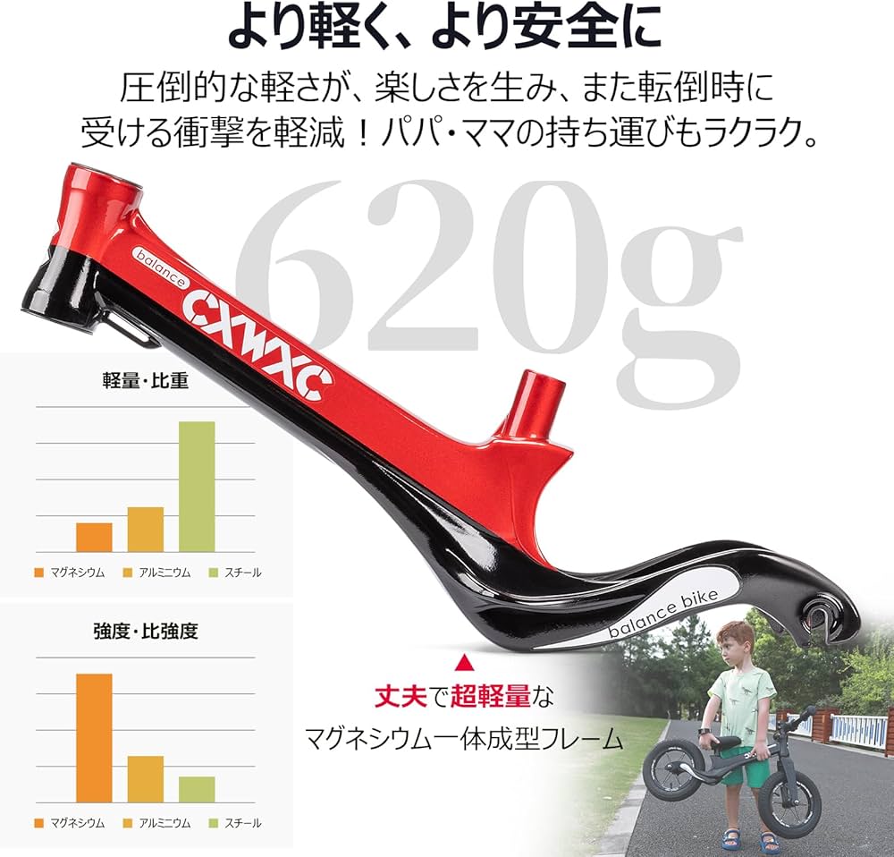 Amazon.co.jp: CXWXC キックバイク 2歳～5歳 12インチ キッズバイク