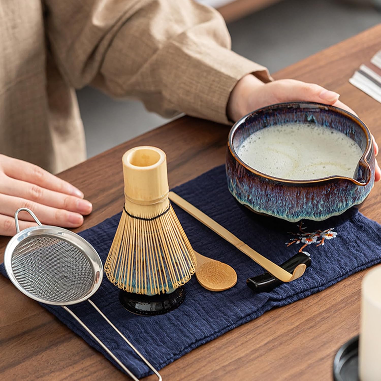 茶道具 茶碗 仁清 色絵 竜田川 京焼 上山善峰 清水焼