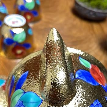 Amazon.co.jp: 有田焼 金龍窯 伝統工芸師 江口天童 金彩椿絵 宝瓶