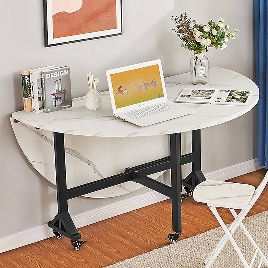 Amazon｜ダイニングテーブル 丸 折り畳み 食卓テーブル キャスター付き