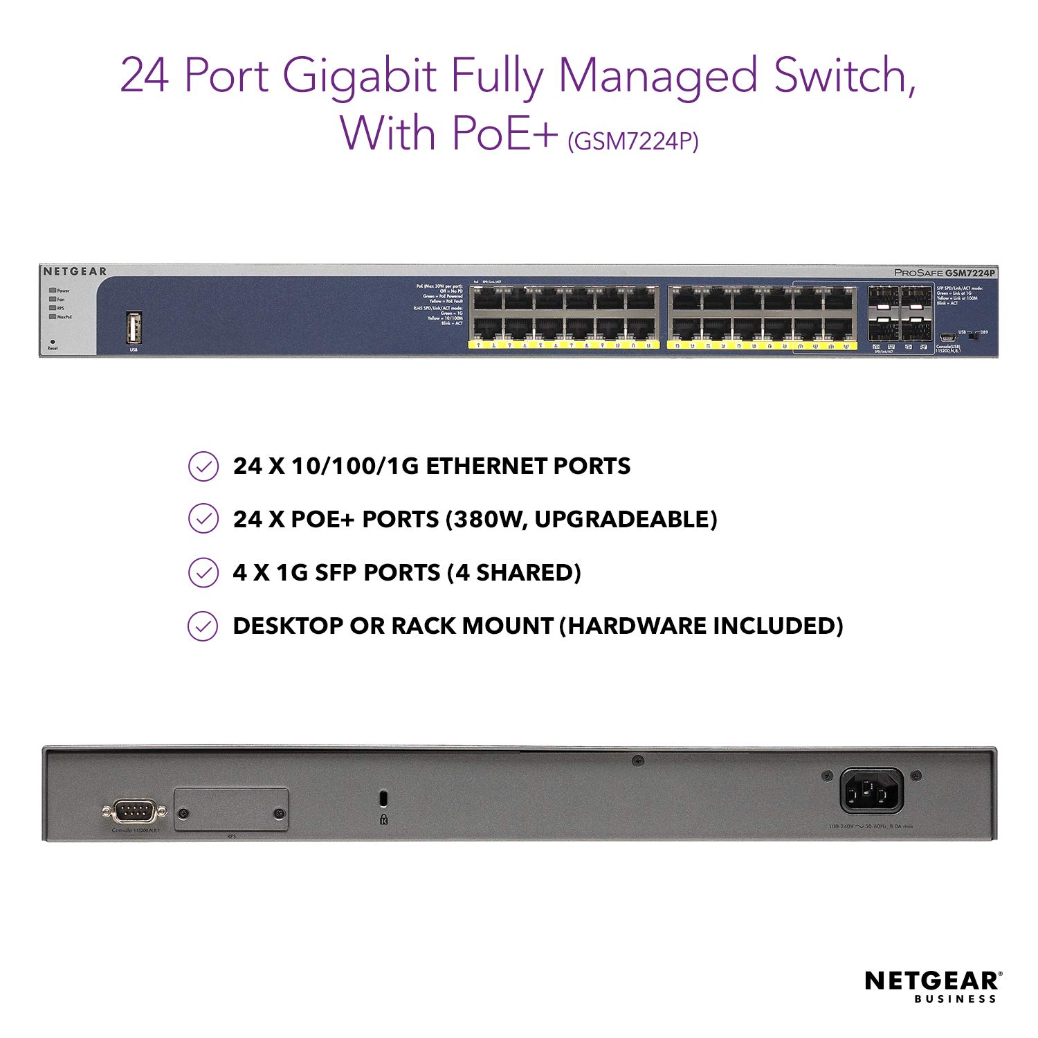 Amazon.com: NETGEAR ProSAFE M4100-24G-POE+ 24-Port Gigabit Managed