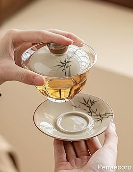 Amazon | Penaecoro 湯呑み 湯呑み茶碗 蓋碗 煎茶碗 耐熱ガラス 陶磁器