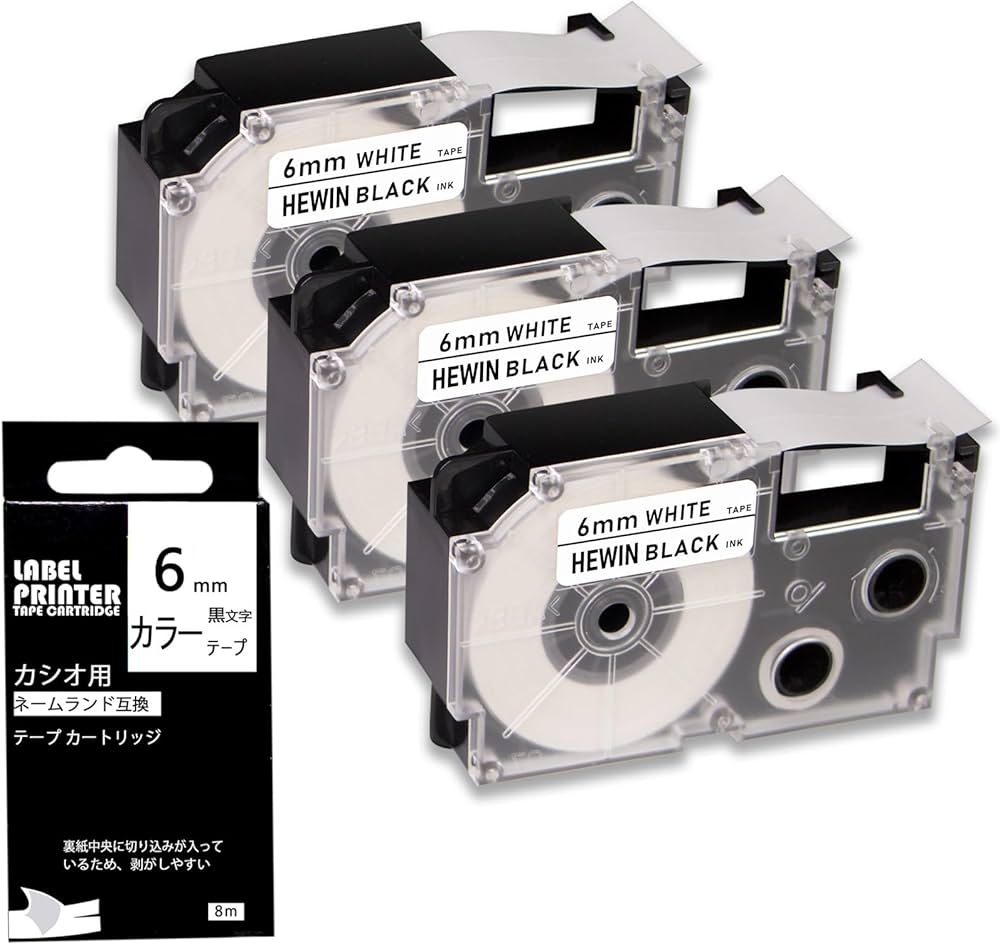 Amazon | 互換品 ネームランド テープ 6mm カシオ ラベルライター XR