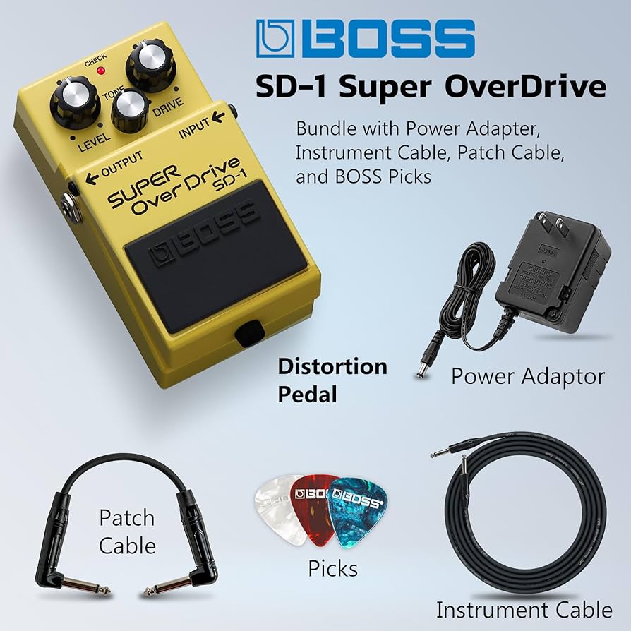 Amazon.com: Boss SD-1 Super OverDrive Pedal Bundle with Gearlux