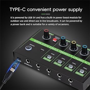 Amazon.co.jp: プロフェッショナル 4 チャンネルサウンドミキサー低