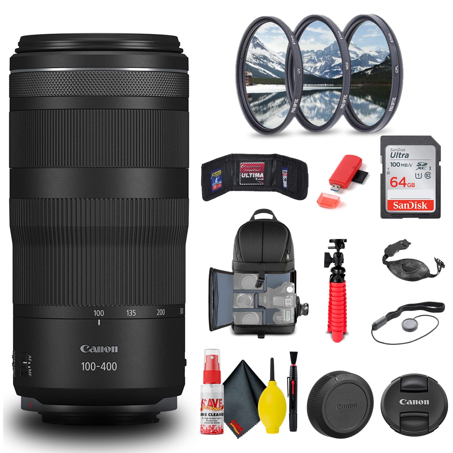 Amazon.com : Canon RF 100-400mm f/5.6-8 is USM Lens (5050C002) +
