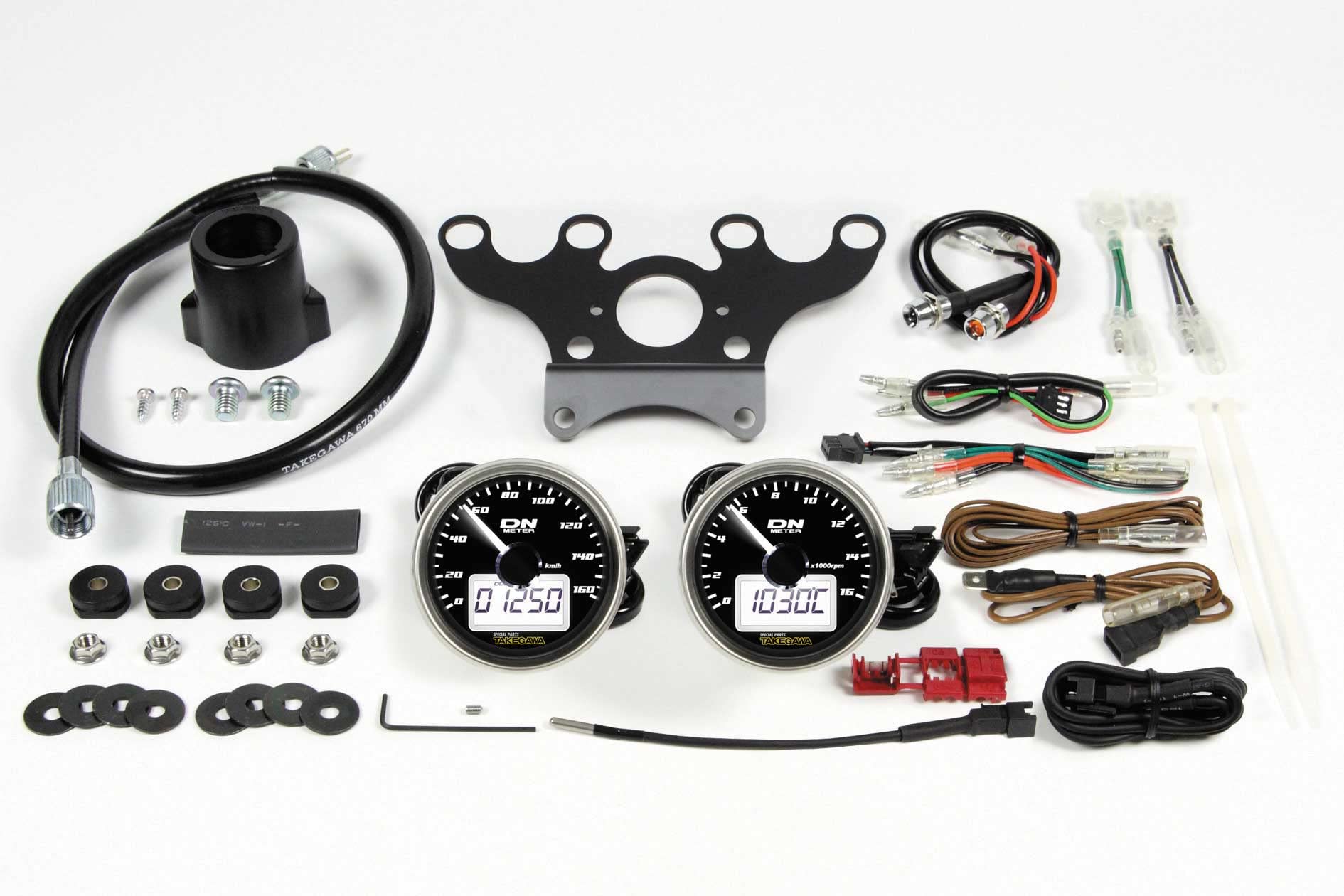 武川 ミディアムLCDスピード&タコメーター 12V車汎用 4mini モンキー