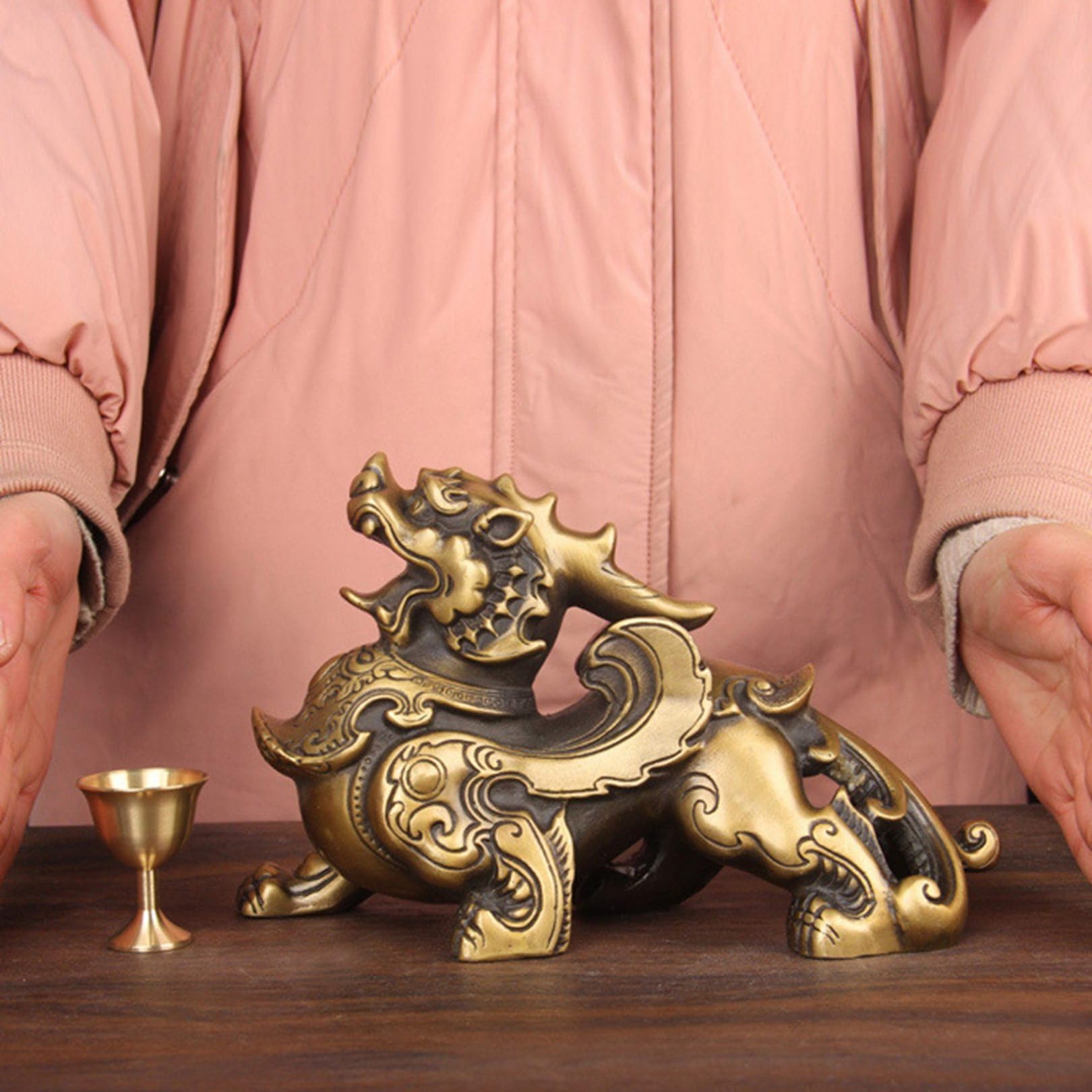 銅器 八宝缶 招財 聚宝缶 鎮宅 辟邪 開運 風水 置物 工芸品