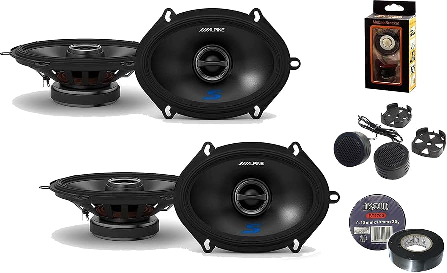 Amazon.com: Alpine S-S57 5x7 (6x8) Speaker Two Pairs 2-Way Coaxial
